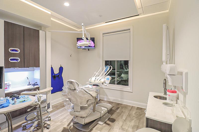 North Atlanta Family Dentistry treatment room with TV